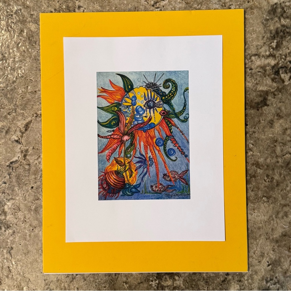 Art Print of original colored pencil drawing art size 7” x 5”